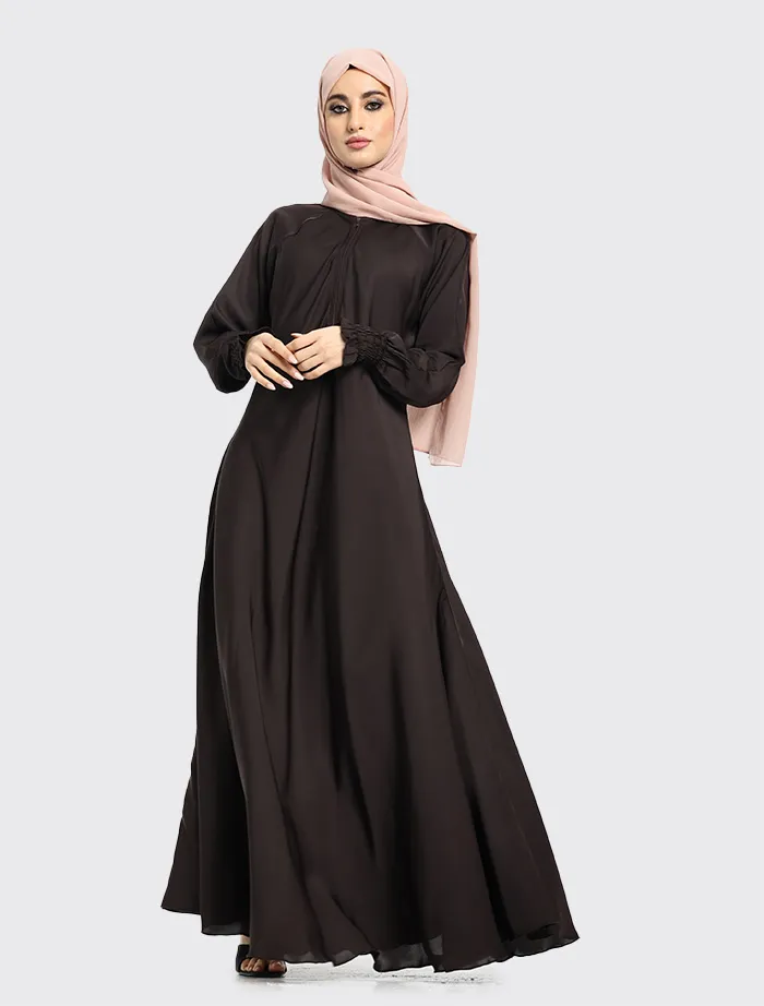 Choc Mid Zip Umbrella Abaya